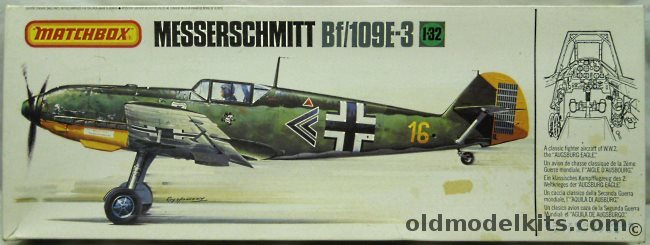 Matchbox 1/32 Messerschmitt Bf-109 E3/4 Emil - Adolf Galland JG26 / Slovakian Air Force JG52 1942 / 3/4 JG2 'Richthofen' France 1940, PK-502 plastic model kit